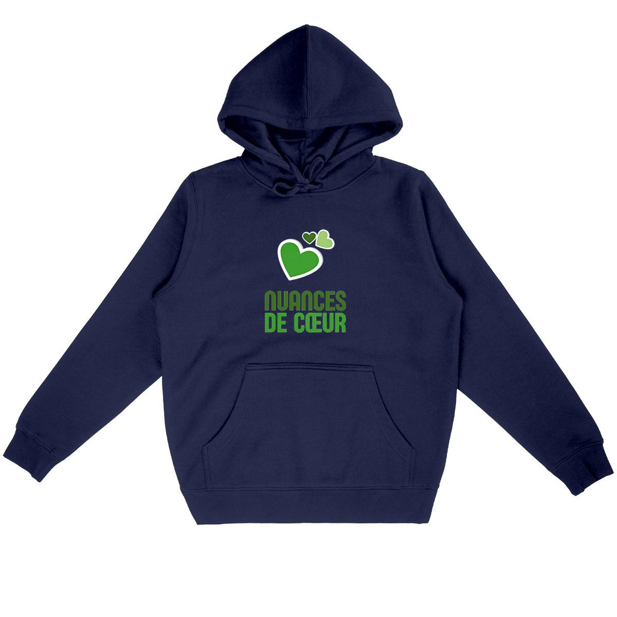Sweat à capuche Léger Unisexe - Amour en Nuances de Verts - face_marine