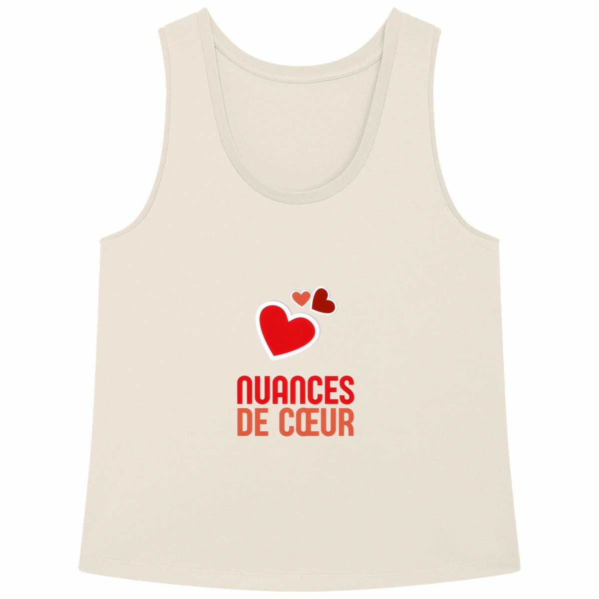 Débardeur Femme Ample : Amour en Nuances de Coeurs Rouges - face_naturel