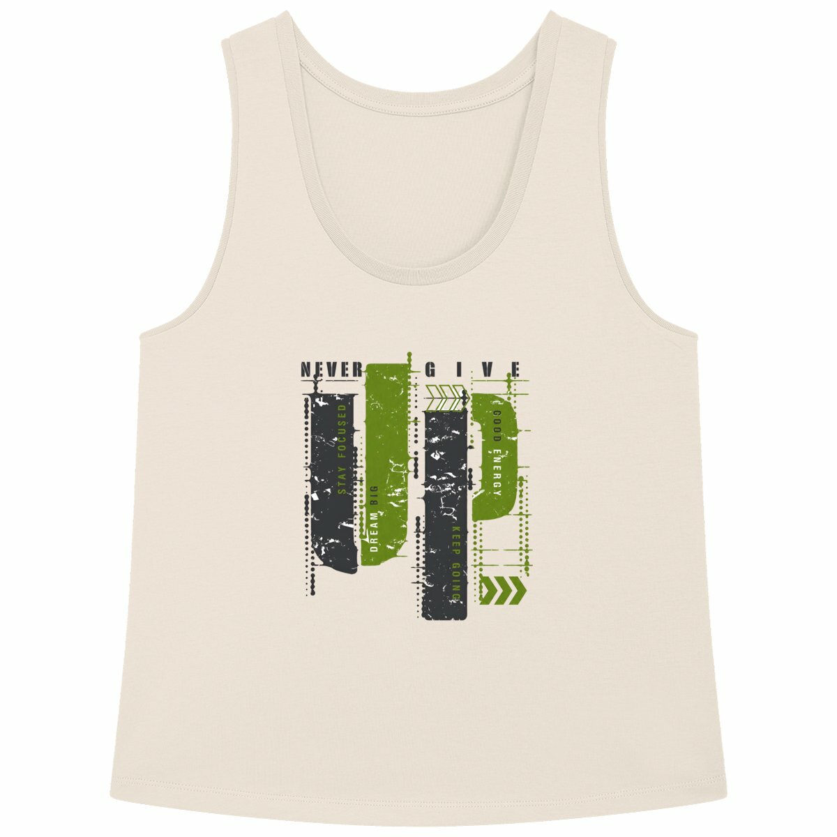 Débardeur Femme Ample - Élégance en Gris et Vert Olive - face_naturel