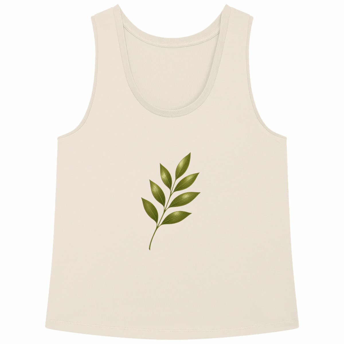 Débardeur Femme Ample - Élégance Naturelle avec Tige et Feuilles - face_naturel