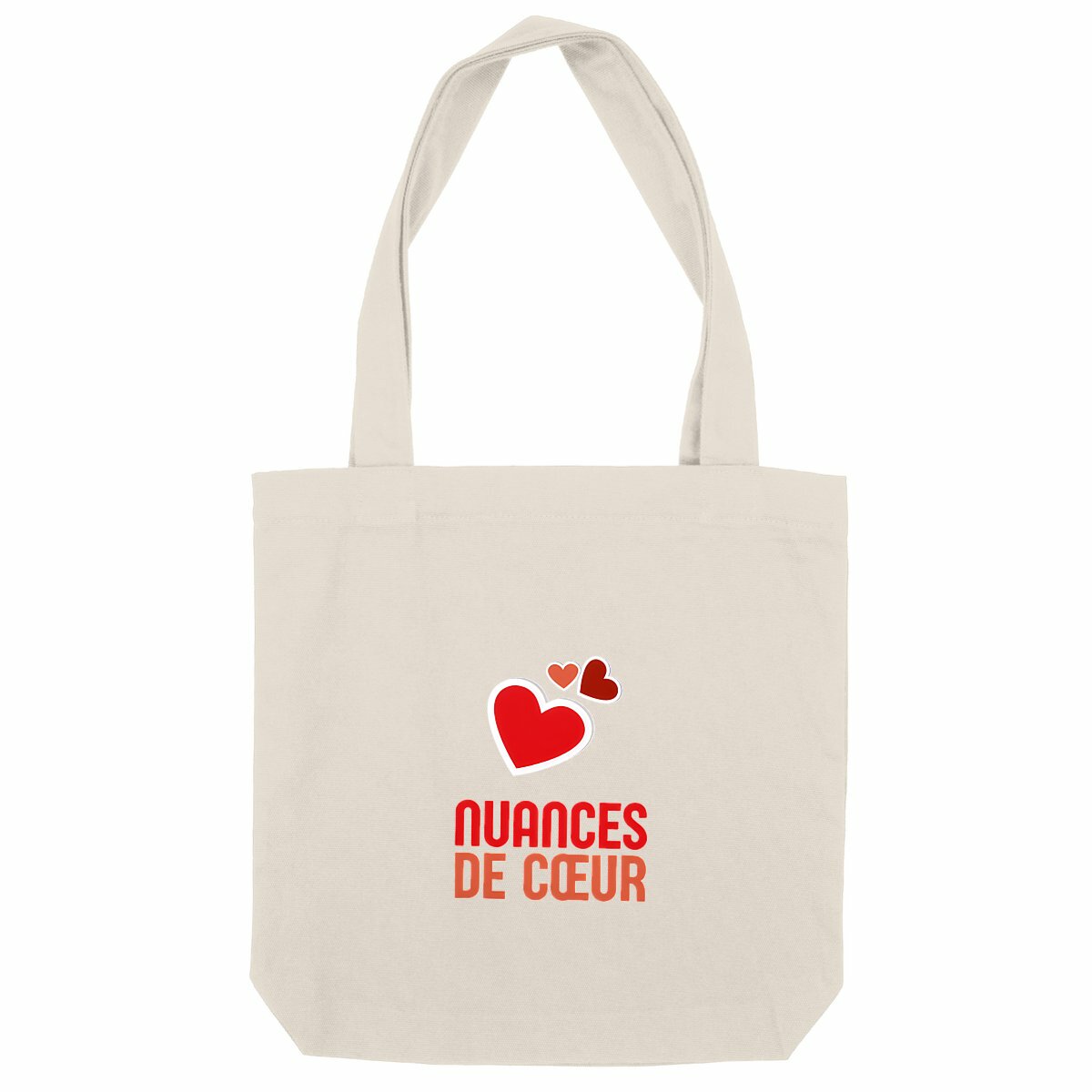 Totebag épais : Nuances de cœurs rouges pour un style romantique - face_naturel