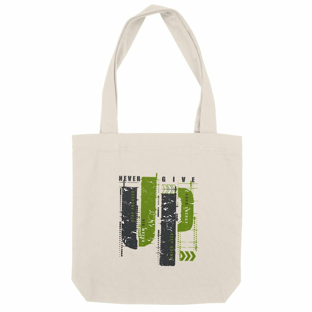 Totebag épais : Élégance en gris et vert olive - face_naturel