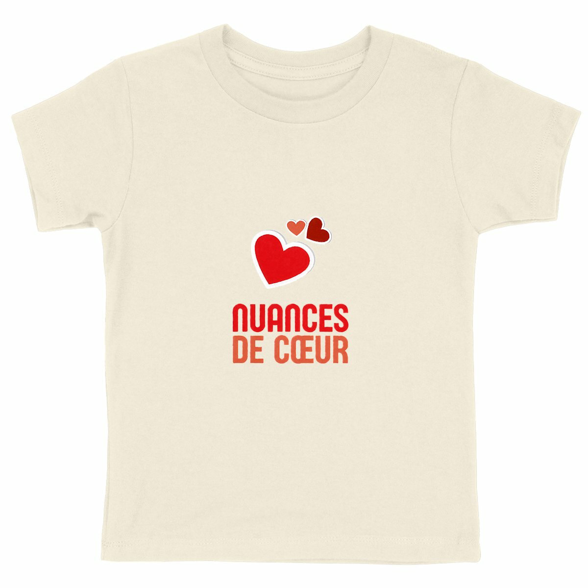 T-shirt Enfant Epais - Nuances de Coeurs Rouges - face_naturel