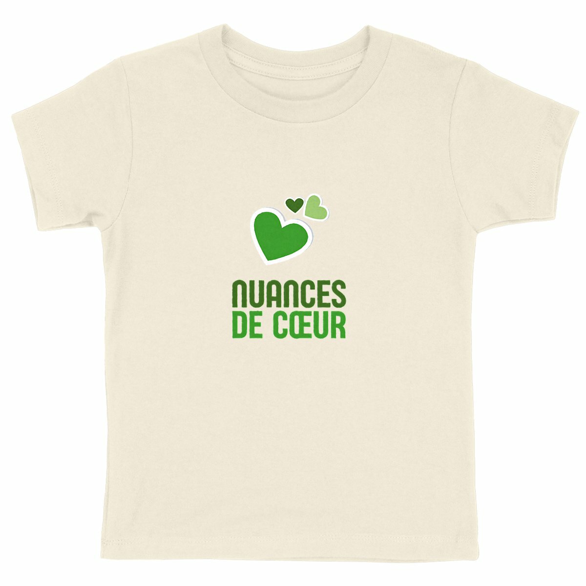 T-shirt Enfant Epais - Célébrez l'amour avec des nuances de coeur vert - face_naturel