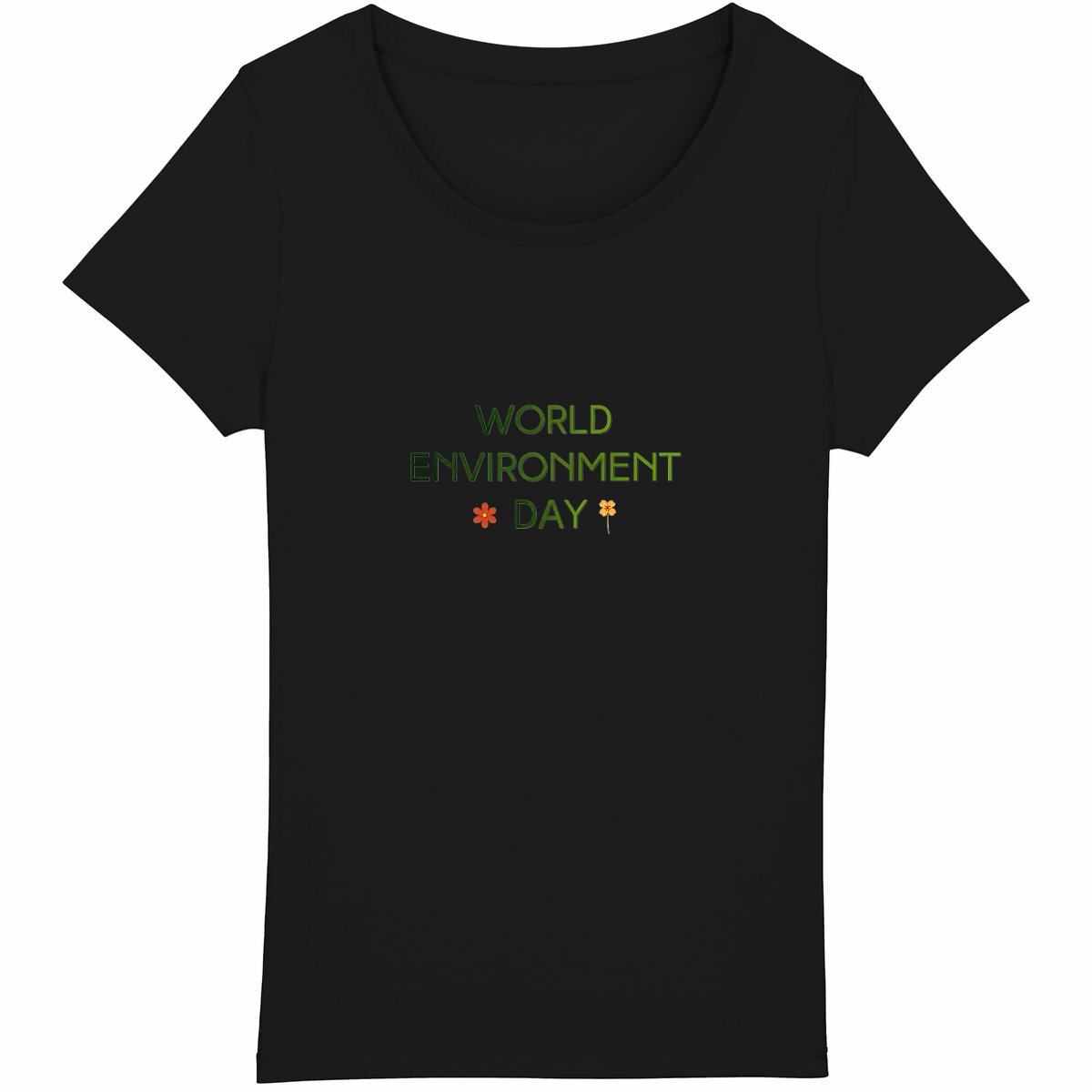 T-shirt Femme Léger : Célébrez la Journée Mondiale de l'Environnement - face_noir