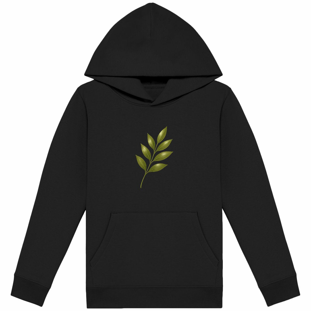 Sweat à capuche Léger Enfant - Nature Fragile en Design Épuré - face_noir