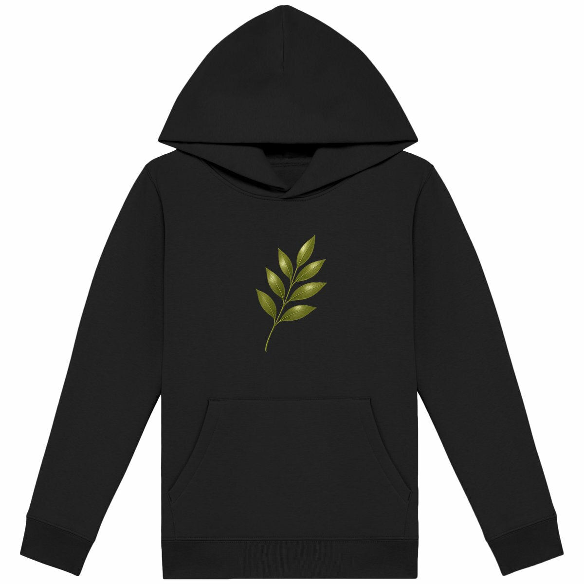 Sweat à capuche Léger Enfant : Nature Fragile en Design - face_noir