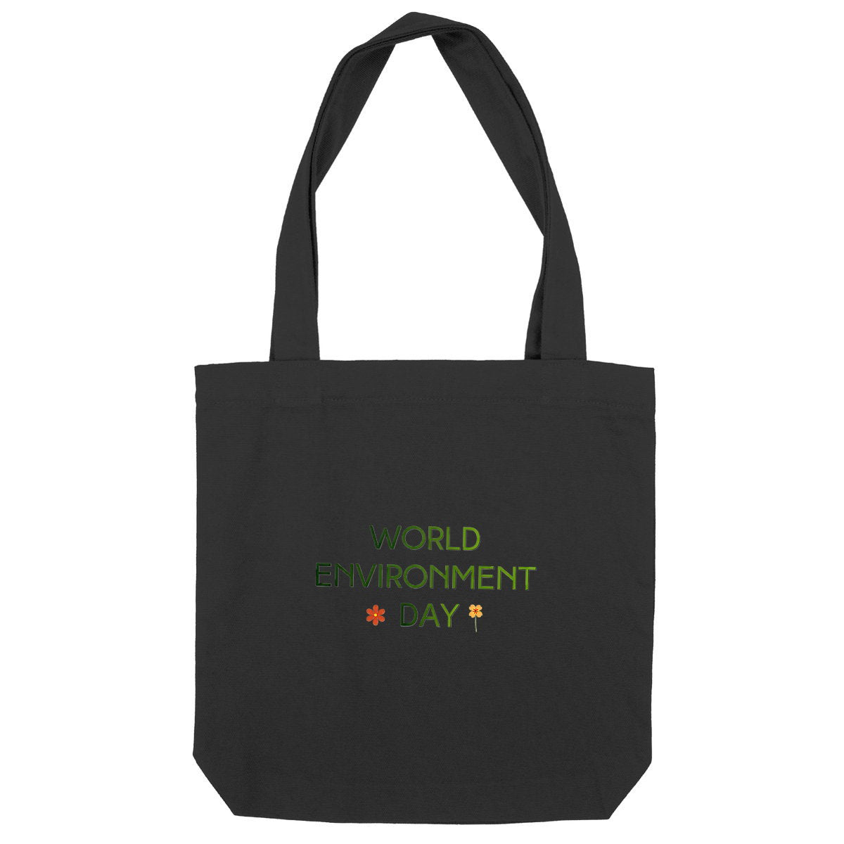 Totebag épais : Célébrez la Journée mondiale de l'environnement - face_noir