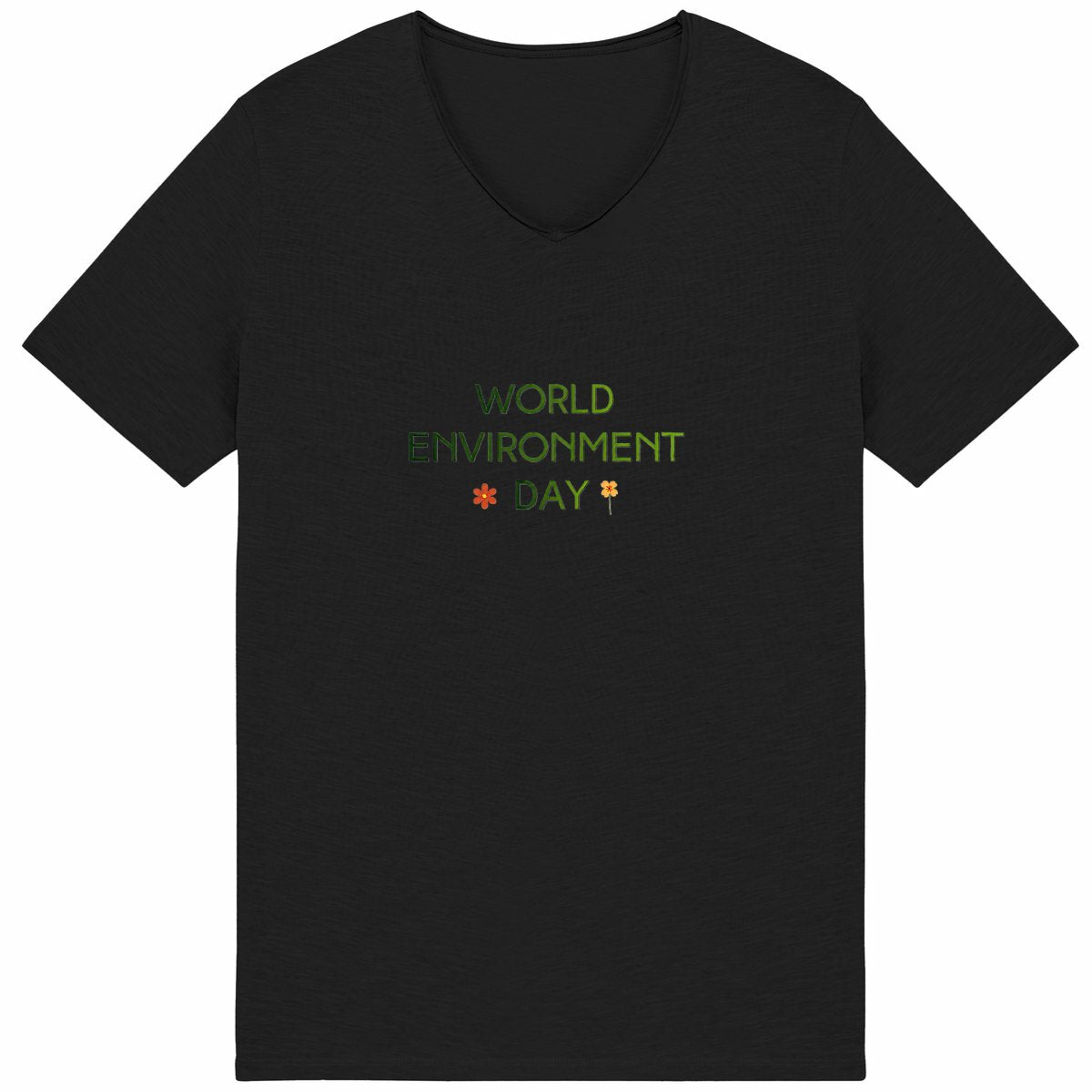 T-shirt Homme Slub - Célébrez la Journée Mondiale de l'Environnement - face_noir