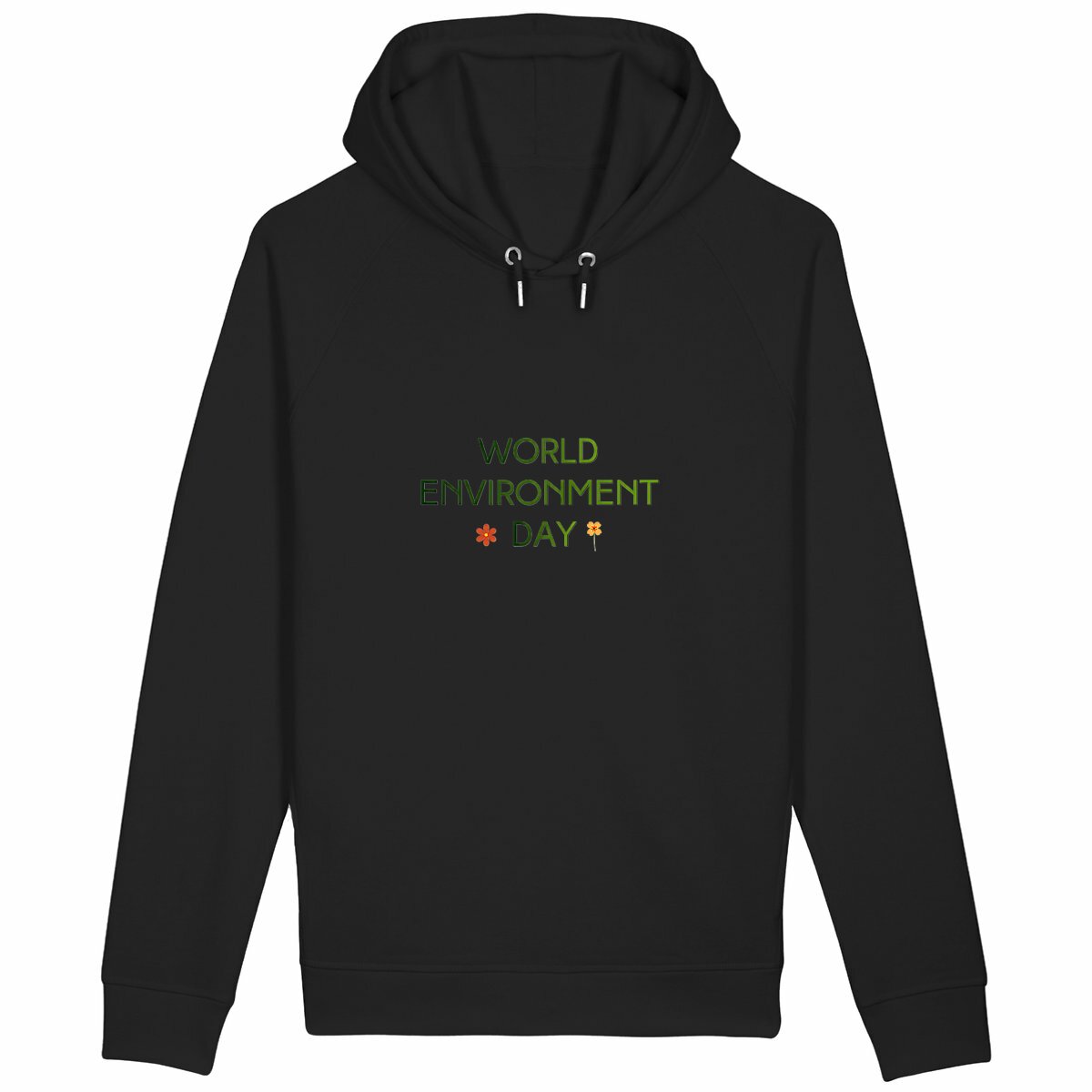 Sweat à capuche avec poches latérales - Engagez-vous pour la planète - face_noir