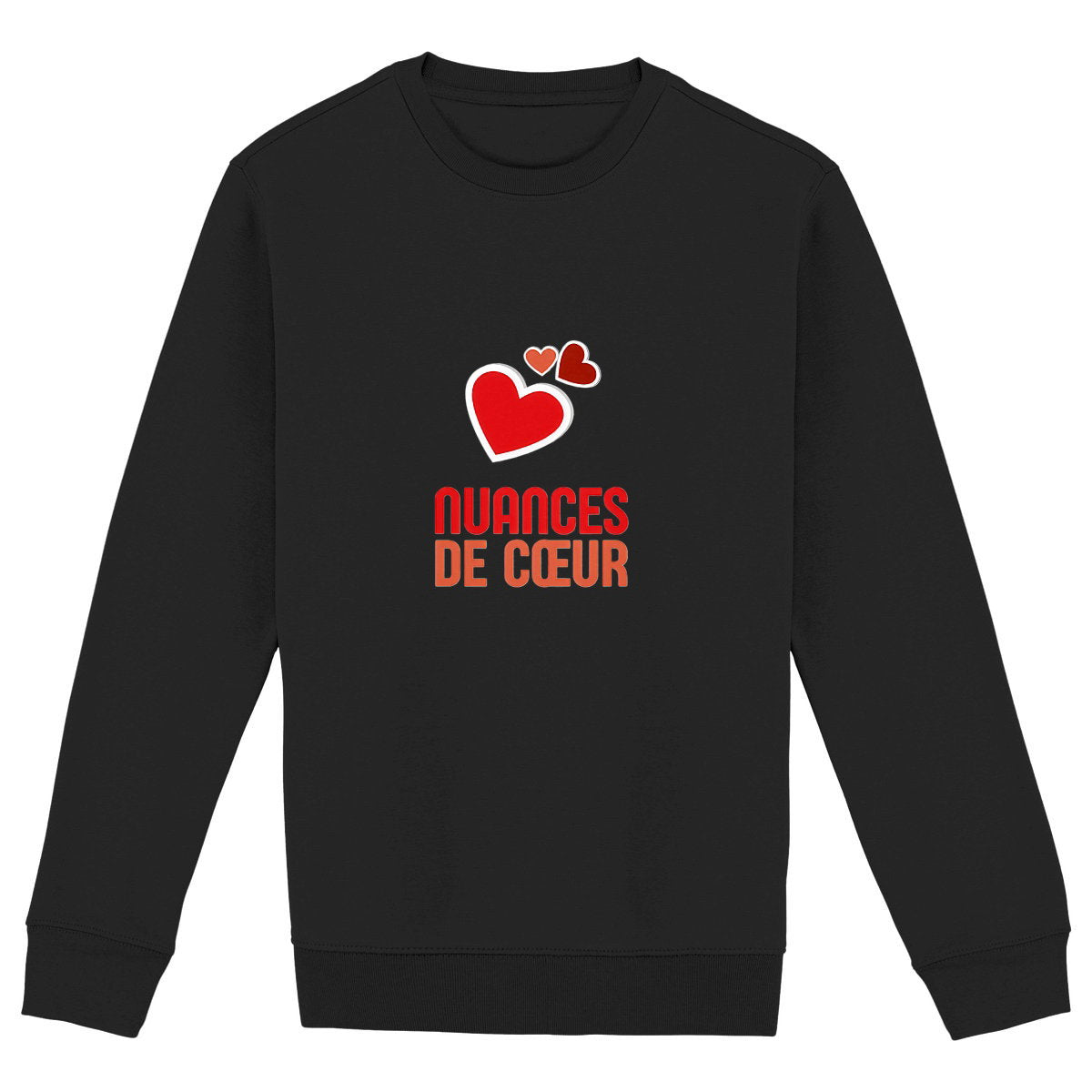 Sweat-shirt Epais Unisexe - Célébrez l'Amour avec des Coeurs Rouges - face_noir