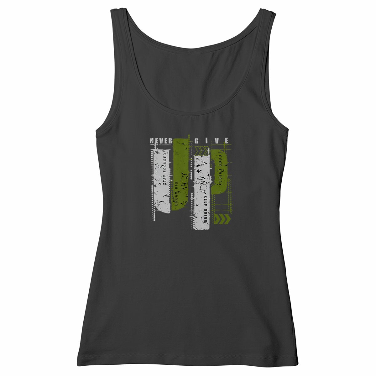 Débardeur Femme Cintré : Élégance en Gris et Vert Olive - face_noir