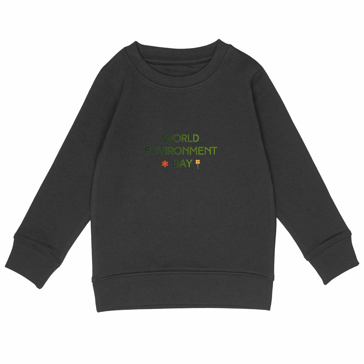 Sweat-shirt Léger Enfant - Célébrez la Journée Mondiale de l'Environnement - face_noir