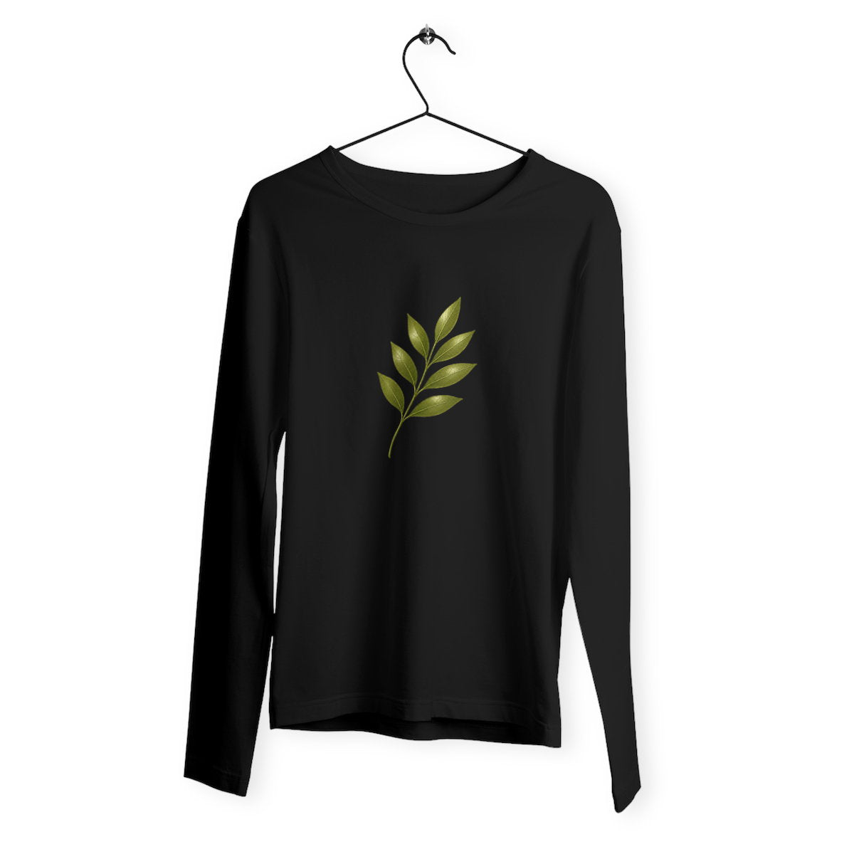 T-shirt Femme Léger manches longues - Élégance Naturelle - face_noir