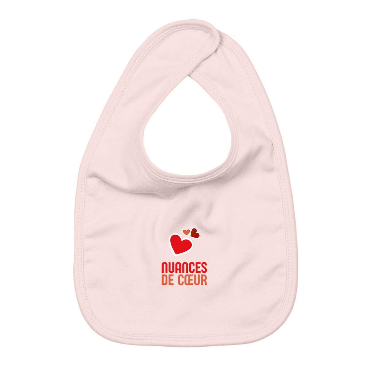 Bavoir Nuances de Coeurs Rouges - Amour à chaque repas - face_rose