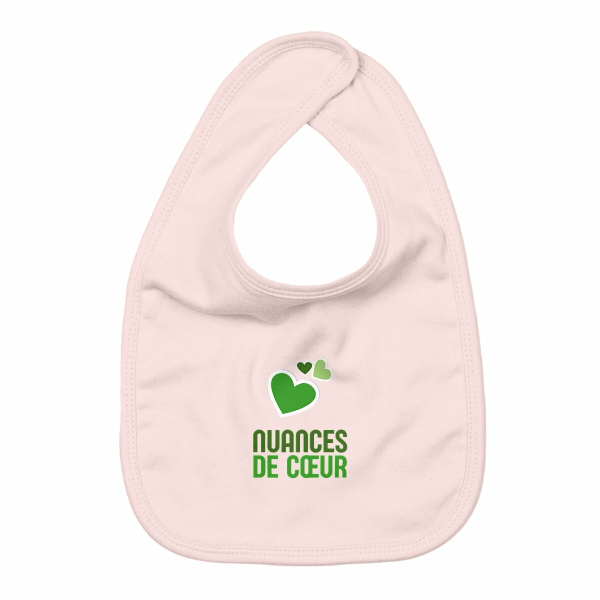 Bavoir Nuances de Coeur Vert : Élégance et Originalité - face_rose