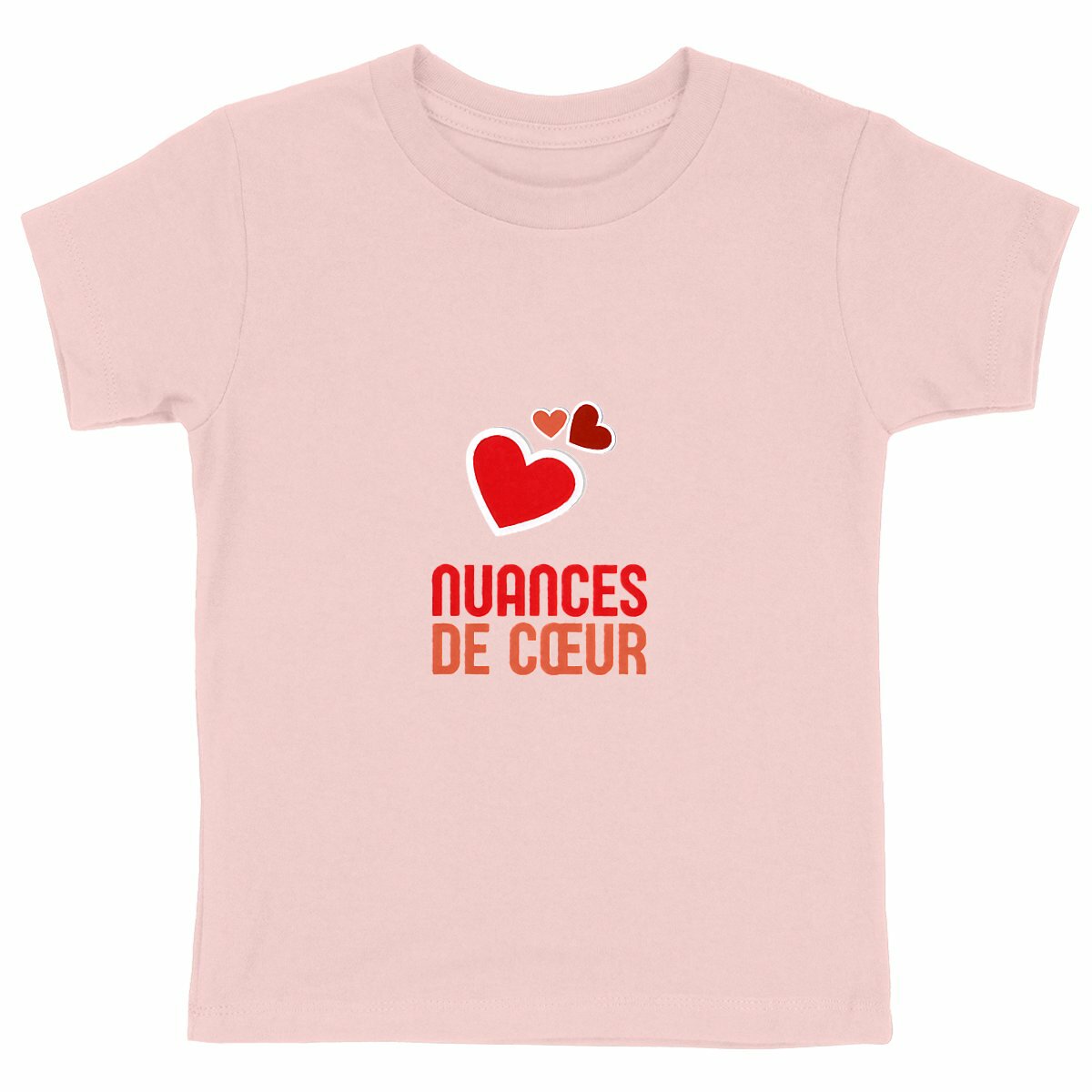 T-shirt Enfant Epais - Nuances de Coeurs Rouges - face_rose