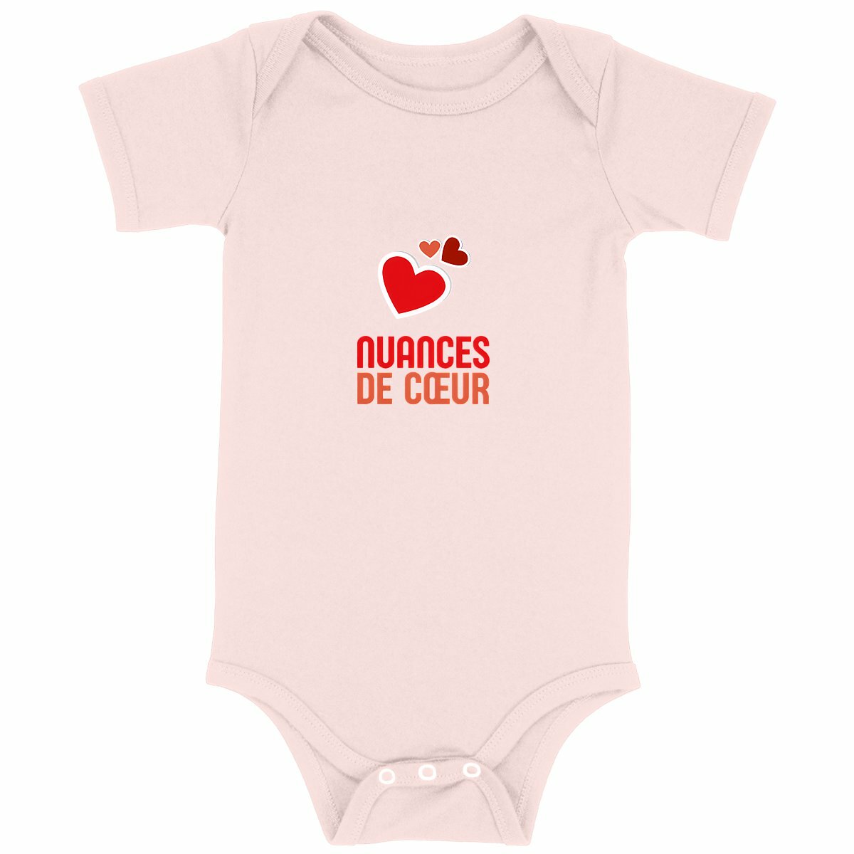 Body bébé : Amour en nuances de coeurs rouges - face_rose