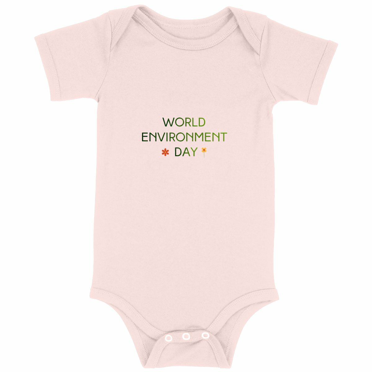 Body bébé Journée mondiale de l'environnement - face_rose