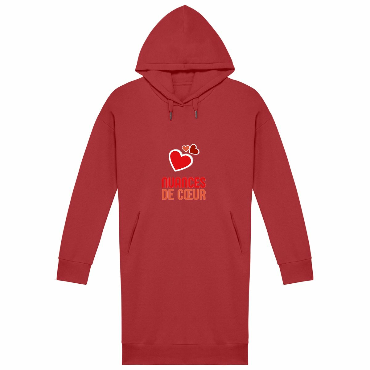 Robe Sweat Femme : Élégance et Douceur avec des Nuances de Cœurs Rouges - face_rouge