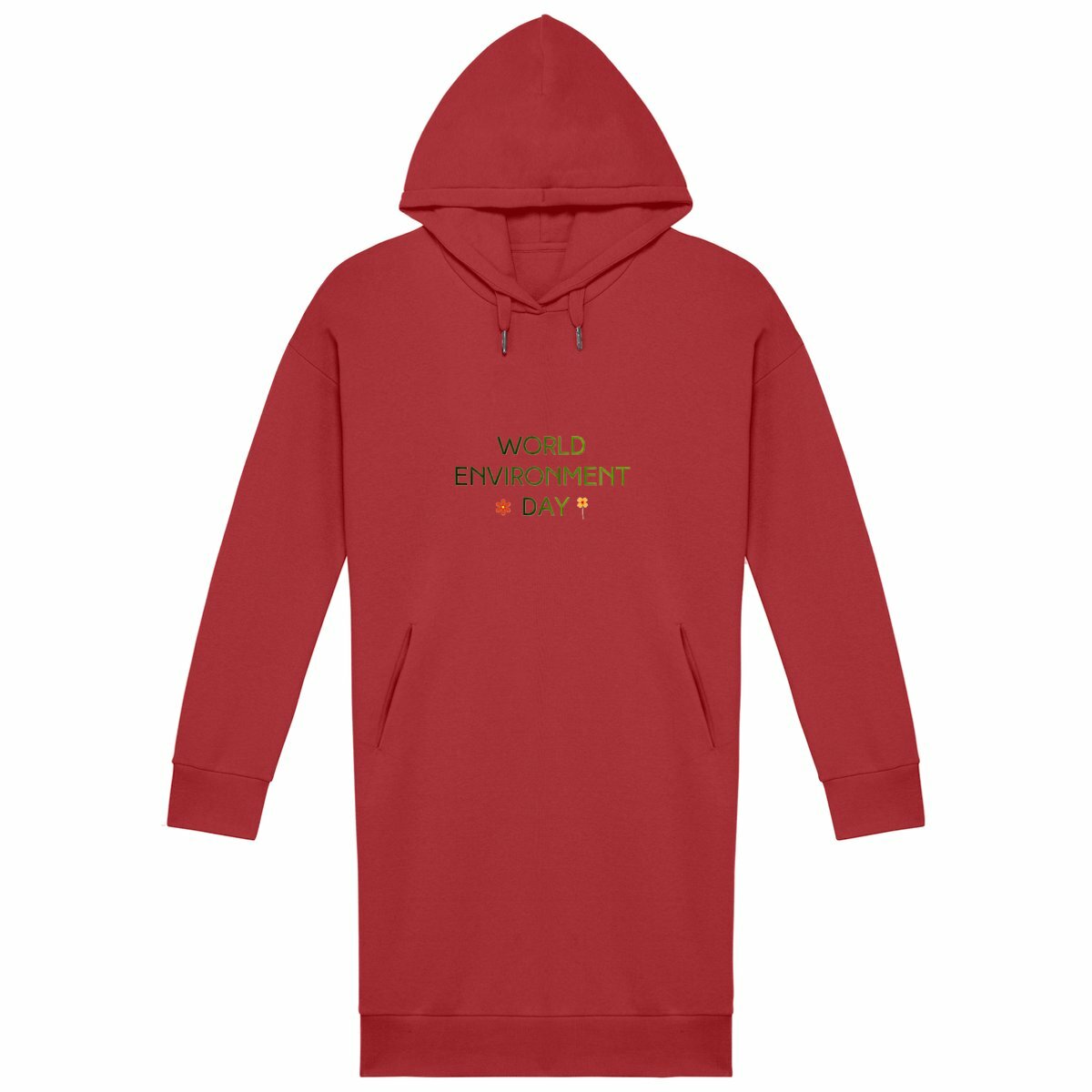 Robe Sweat Femme - Célébrez la Journée mondiale de l'environnement - face_rouge