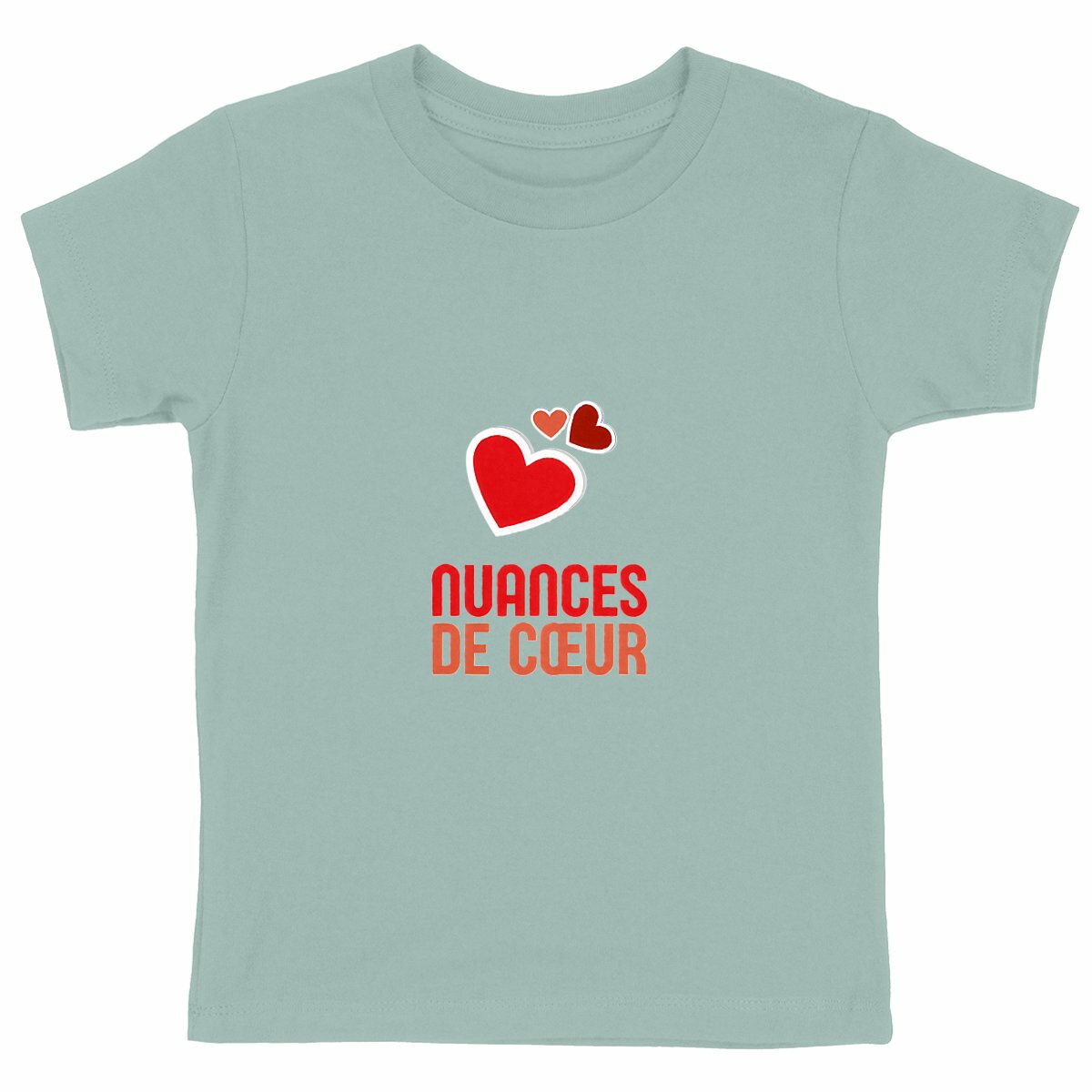 T-shirt Enfant Epais - Nuances de Coeurs Rouges - face_vert