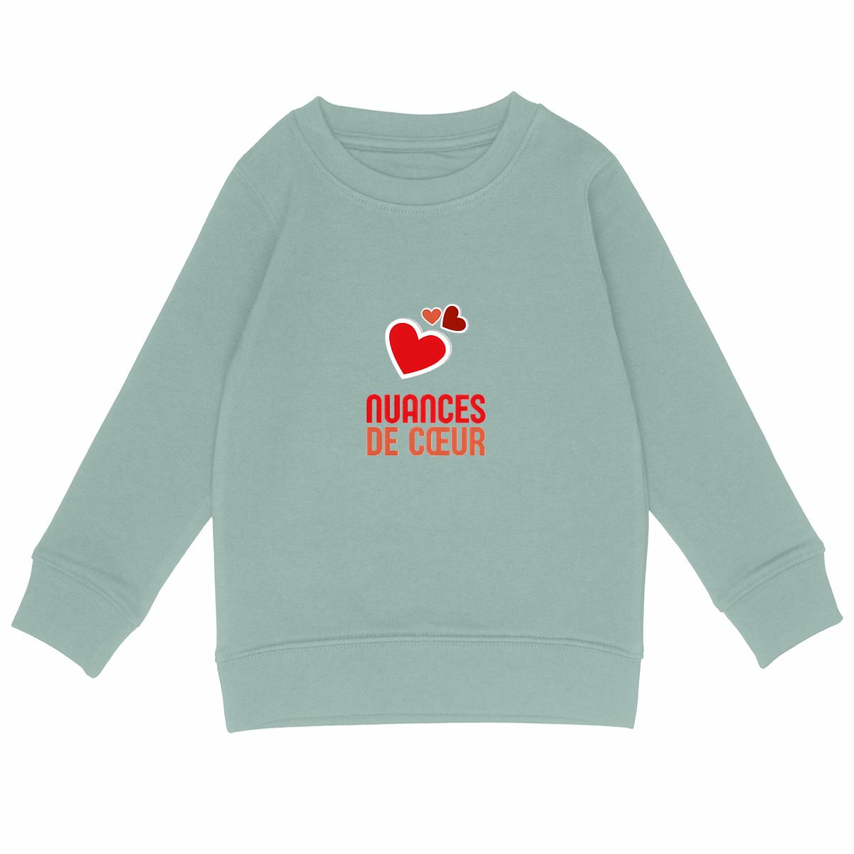 Sweat-shirt Léger Enfant - Amour en Nuances de Coeurs Rouges - face_vert