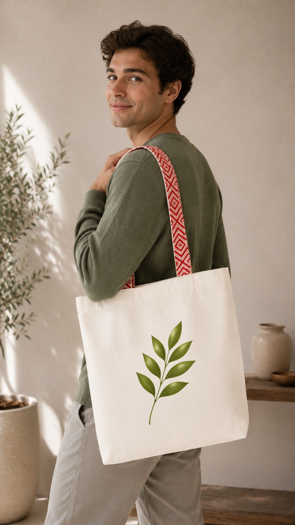 Totebag ethnique - Élégance naturelle avec une touche de fragilité