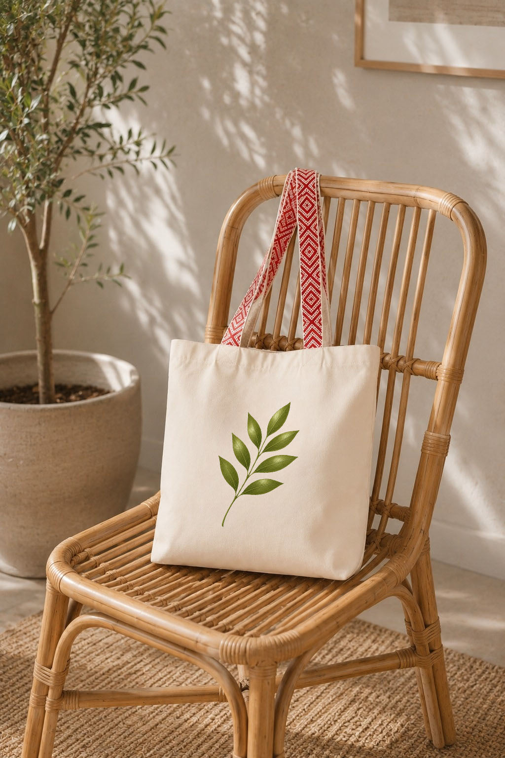 Totebag ethnique - Élégance naturelle avec une touche de fragilité
