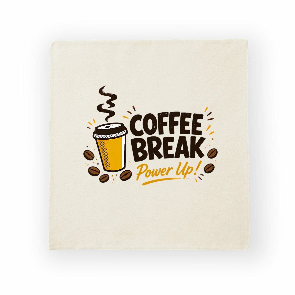 Housse de coussin en coton - Pause café - recto_naturel