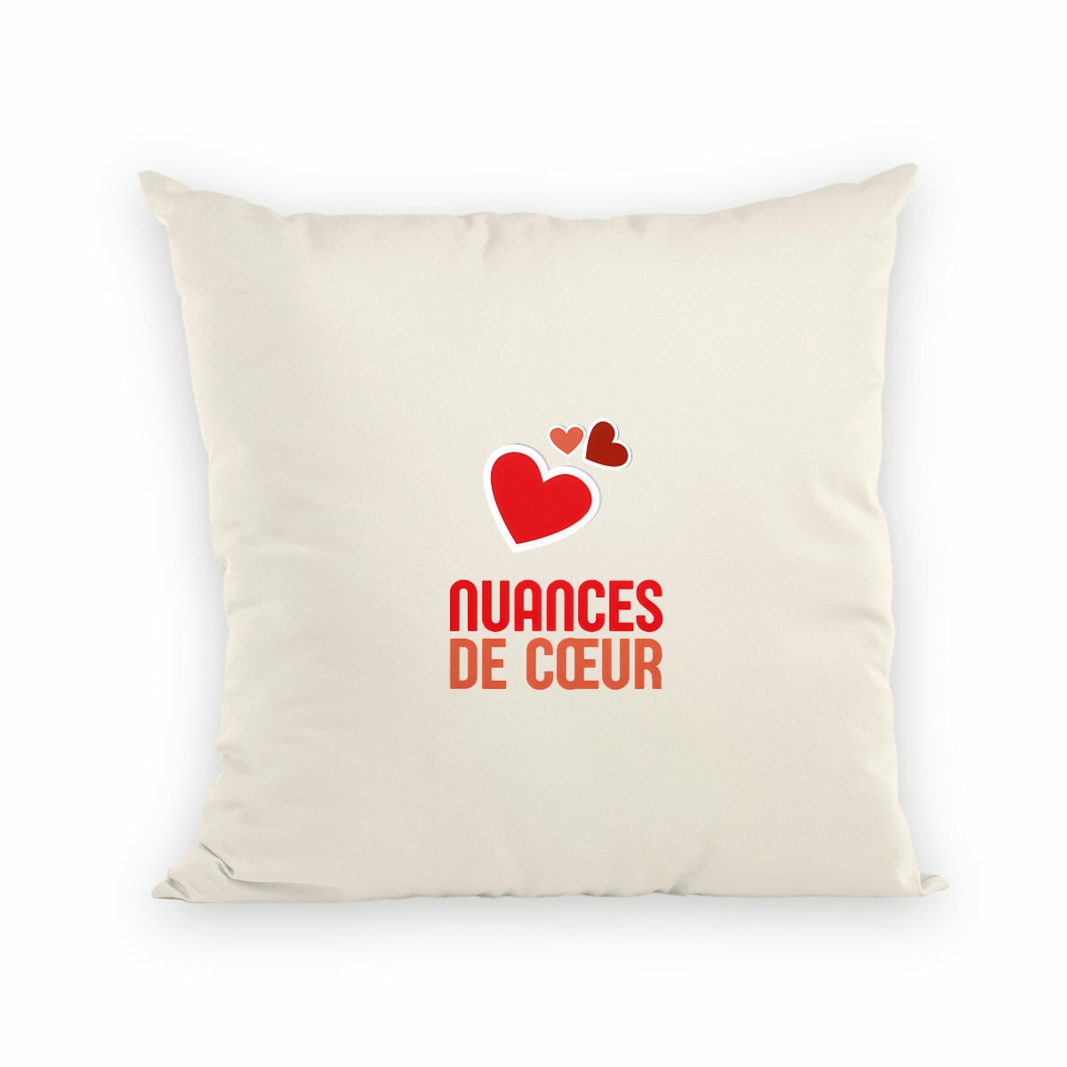 Coussin Nuances de Coeurs Rouges : Pour un Amour Éternel - recto_naturel