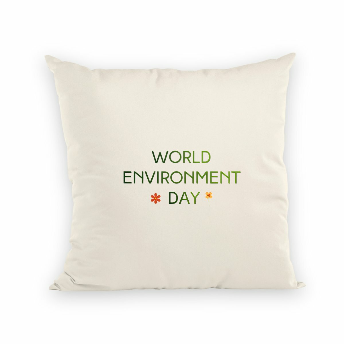 Coussin Journée mondiale de l'environnement : Confort éco-responsable - recto_naturel